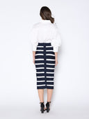 Contrast Color Striped Midi Bandage Bodycon Skirt SKIRT Gracia Fashion 