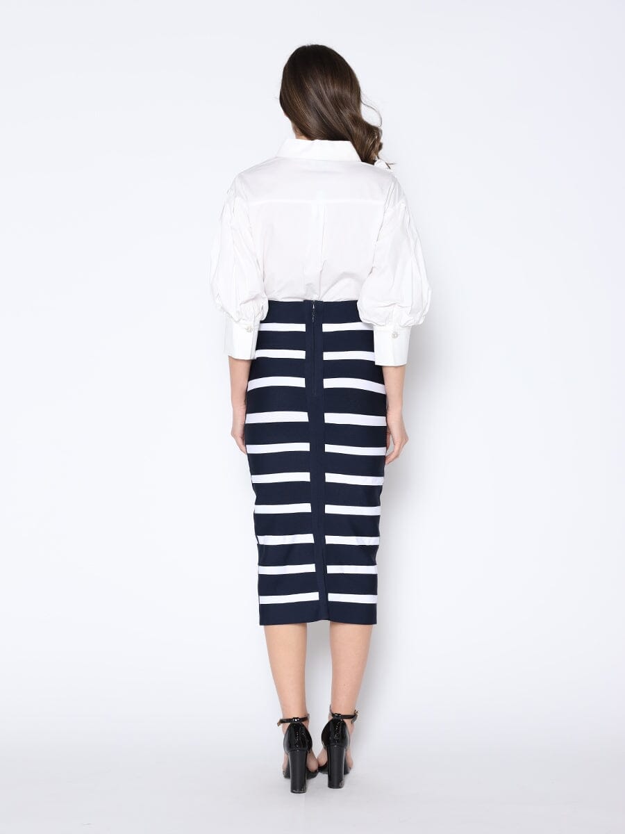 【BAON】Suit Stripe Banding Skirt BAON】Suit Stripe Banding Skirt Custom Suits Made For You