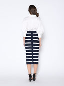 Contrast Color Striped Midi Bandage Bodycon Skirt SKIRT Gracia Fashion 