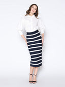 Contrast Color Striped Midi Bandage Bodycon Skirt SKIRT Gracia Fashion 