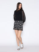 Contrast-Stitch Detail Cuff Sleeve Ribbed Body Top TOP Gracia Fashion 