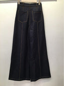 Contrast stitch wide leg casual pants PANTS Gracia Fashion 