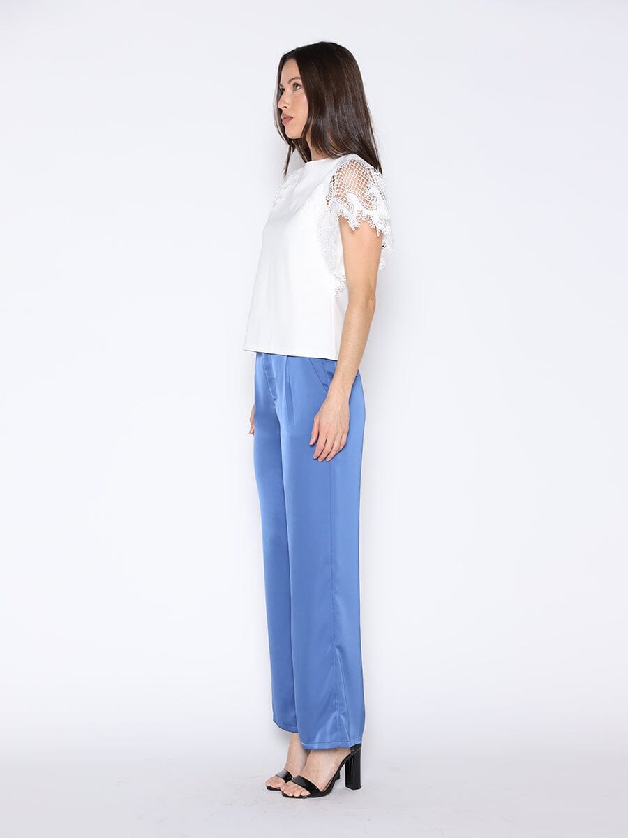 Crchet Lace Sleeve T-Shirt TOP Gracia Fashion 