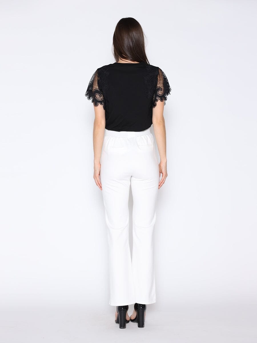 Crchet Lace Sleeve T-Shirt TOP Gracia Fashion 