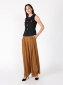 Crew Neck Front Pockets Vest VEST Gracia Fashion 