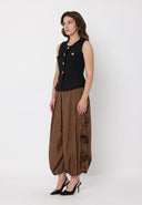Crew Neck Front Pockets Vest VEST Gracia Fashion 