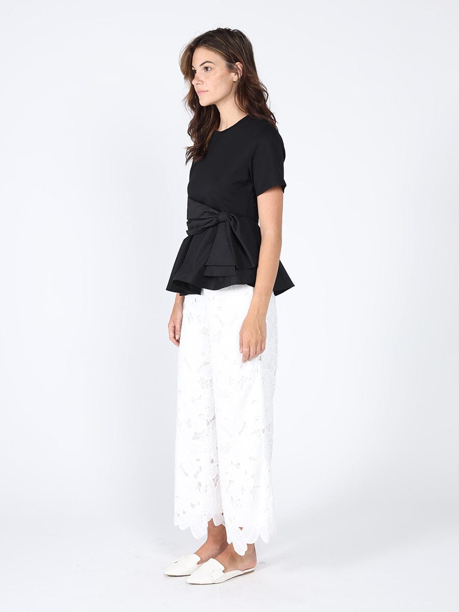 Crew Neck Oversized Bow Top TOP Gracia Fashion 