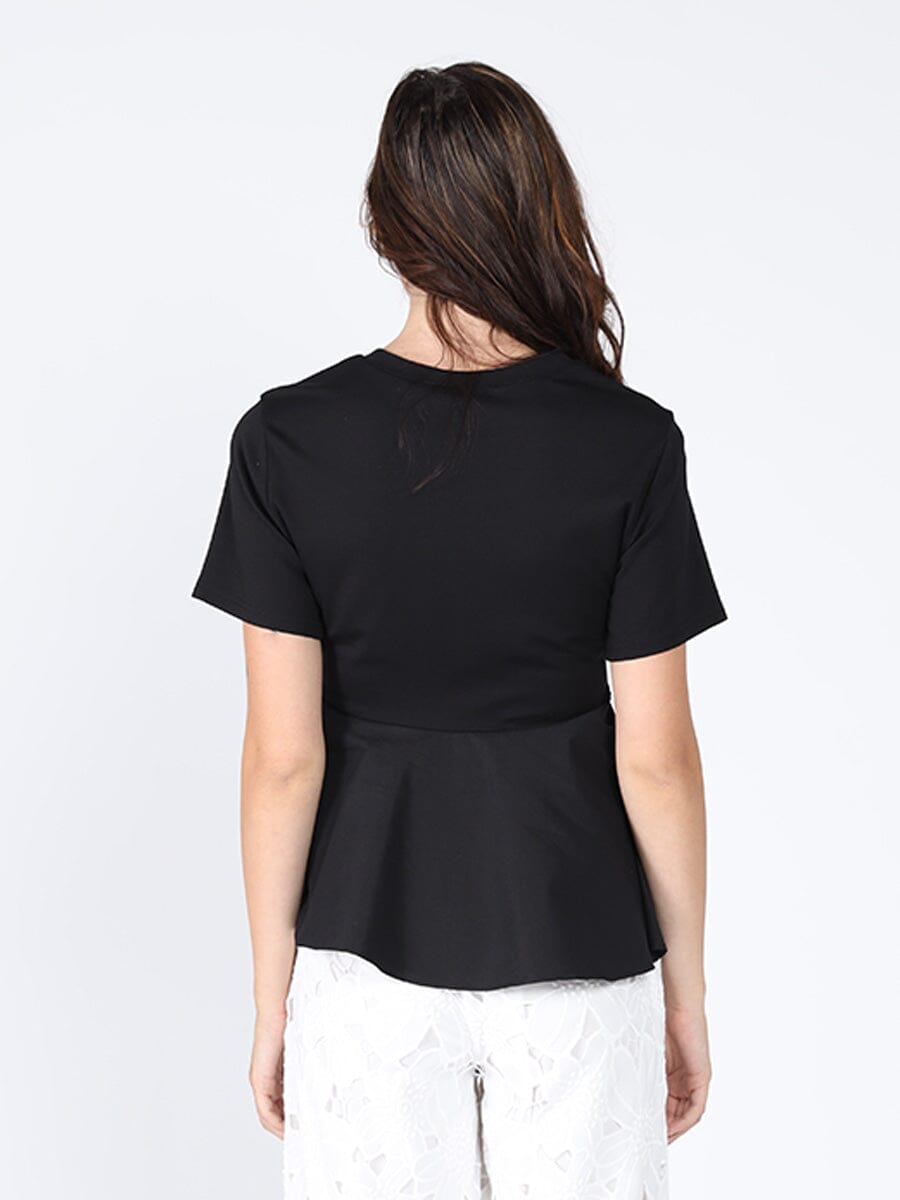 Crew Neck Oversized Bow Top TOP Gracia Fashion 