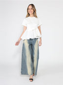 Crew Neck Oversized Bow Top TOP Gracia Fashion 