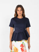 Crew Neck Oversized Bow Top TOP Gracia Fashion 