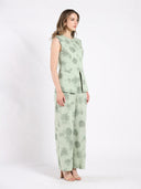 Crew neck printed vest with front button TOP Gracia Fashion 