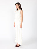 Crew Neck Sleeveless Side Button Design Top TOP Gracia Fashion 