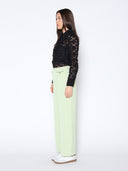 Criss-Cross Flower Pattern Sheer Big Collor Blouse TOP Gracia Fashion 
