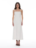 Crochet Trim Solid Maxi Cami Dress DRESS Gracia Fashion WHITE S 