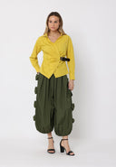 Cross Body Belt Design Side Gathered Top TOP Gracia Fashion 