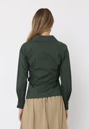 Cross Body Belt Design Side Gathered Top TOP Gracia Fashion 