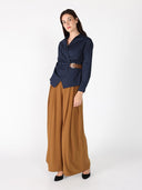Cross Body Belt Design Side Gathered Top TOP Gracia Fashion 