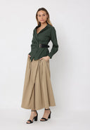 Cross Body Belt Design Side Gathered Top TOP Gracia Fashion 