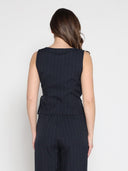 Cross body drape sleeveless top TOP Gracia Fashion 