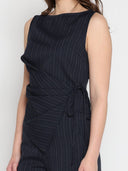 Cross body drape sleeveless top TOP Gracia Fashion 