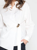 Cross body long sleeve solid top TOP Gracia Fashion 