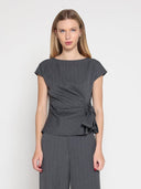 Cross body sleeveless top TOP Gracia Fashion GREY S 