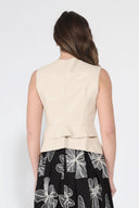 Cross Open Body V-neck Sleeveless Vest TOP Gracia Fashion 
