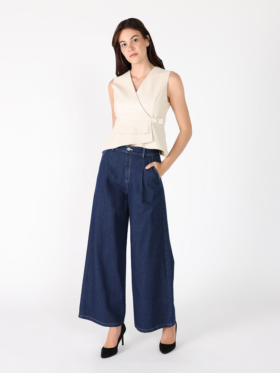 Cross Open Body V-neck Sleeveless Vest TOP Gracia Fashion 