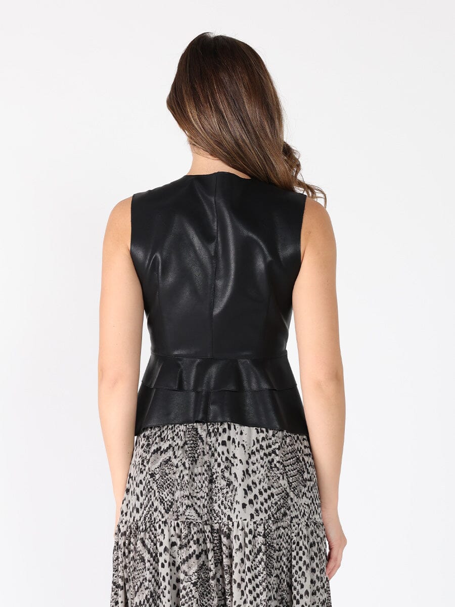 Cross Open Body V-neck Sleeveless Vest TOP Gracia Fashion 