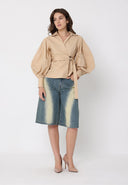 Crossbody Long Sleeve Solid Top TOP Gracia Fashion 