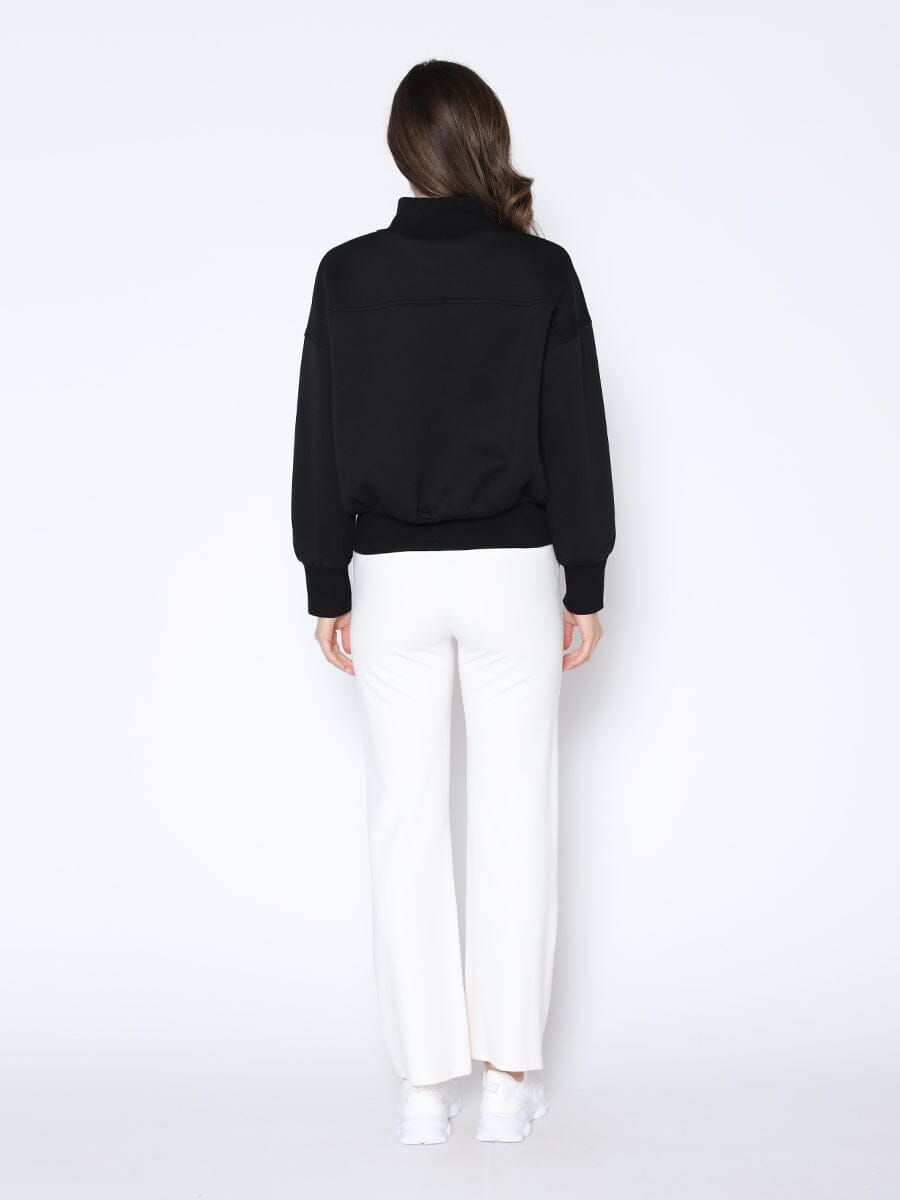 Crossed Zippers Scuba Sweatshirt TOP Gracia Fashion 