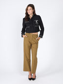 Crystal Embellished Cropped High Neck Jacket JACKET Gracia Fashion 