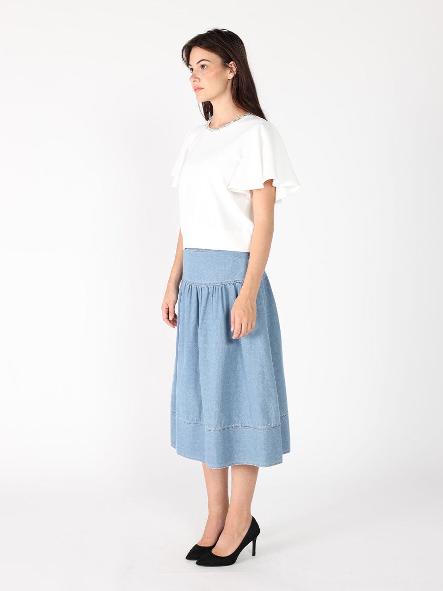 Crystal Embroidered Crewneck Top TOP Gracia Fashion 