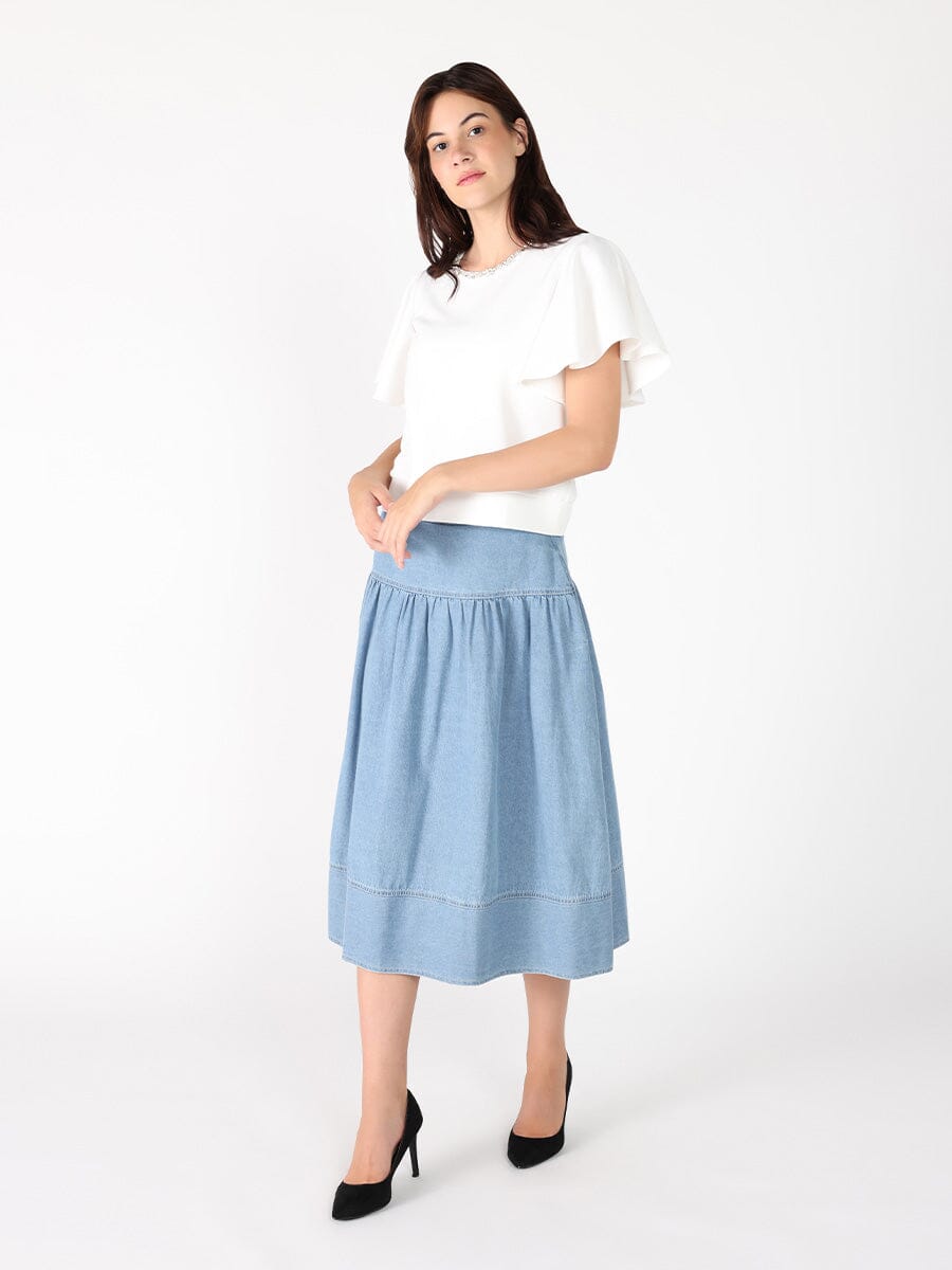 Crystal Embroidered Crewneck Top TOP Gracia Fashion 