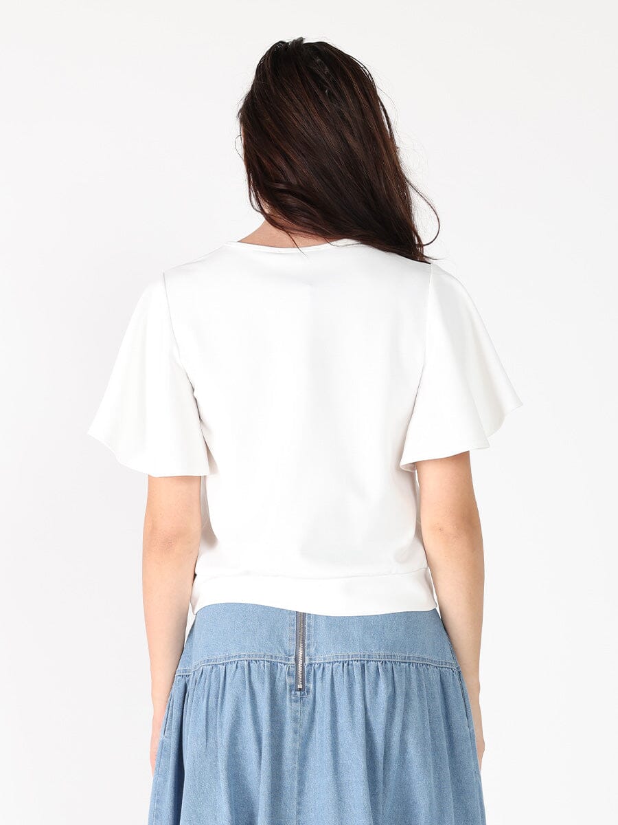 Crystal Embroidered Crewneck Top TOP Gracia Fashion 