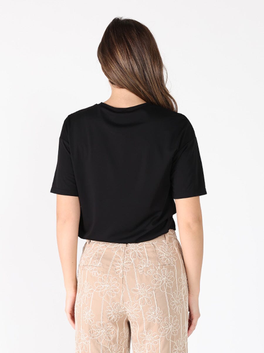 Cubist Painting Detail Low Shoulder Line Top TOP Gracia Fashion 