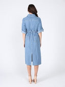 Denim Collar V-Veck Dress DRESS Gracia Fashion 