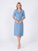 Denim Collar V-Veck Dress DRESS Gracia Fashion 