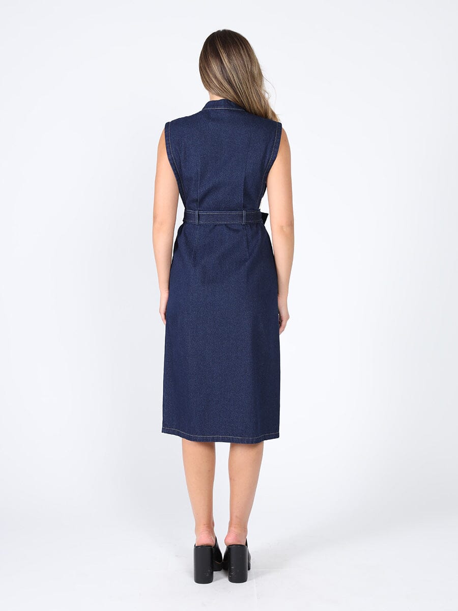 Denim sleeveless dress DRESS Gracia Fashion 