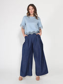 Denim Wide Pants PANTS Gracia Fashion 