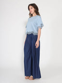 Denim Wide Pants PANTS Gracia Fashion 