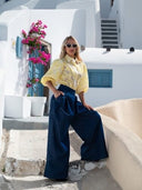 Denim Wide Pants PANTS Gracia Fashion 