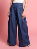 Denim Wide Pants PANTS Gracia Fashion DENIM S 