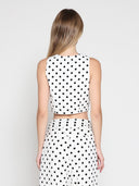 Dot print jacket type top TOP Gracia Fashion 