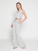Dot print jacket type top TOP Gracia Fashion 