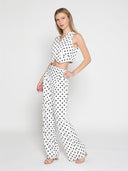 Dot ptint wide leg pant PANTS Gracia Fashion 