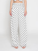 Dot ptint wide leg pant PANTS Gracia Fashion WHITE/BLACK S 