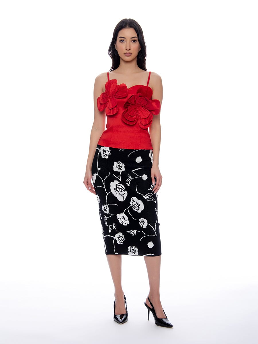 Double Big Flower Camisole TOP Gracia Fashion 