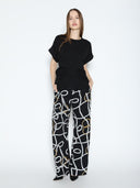 Double Bow Detailed Crew Neck T-Shirt TOP Gracia Fashion 