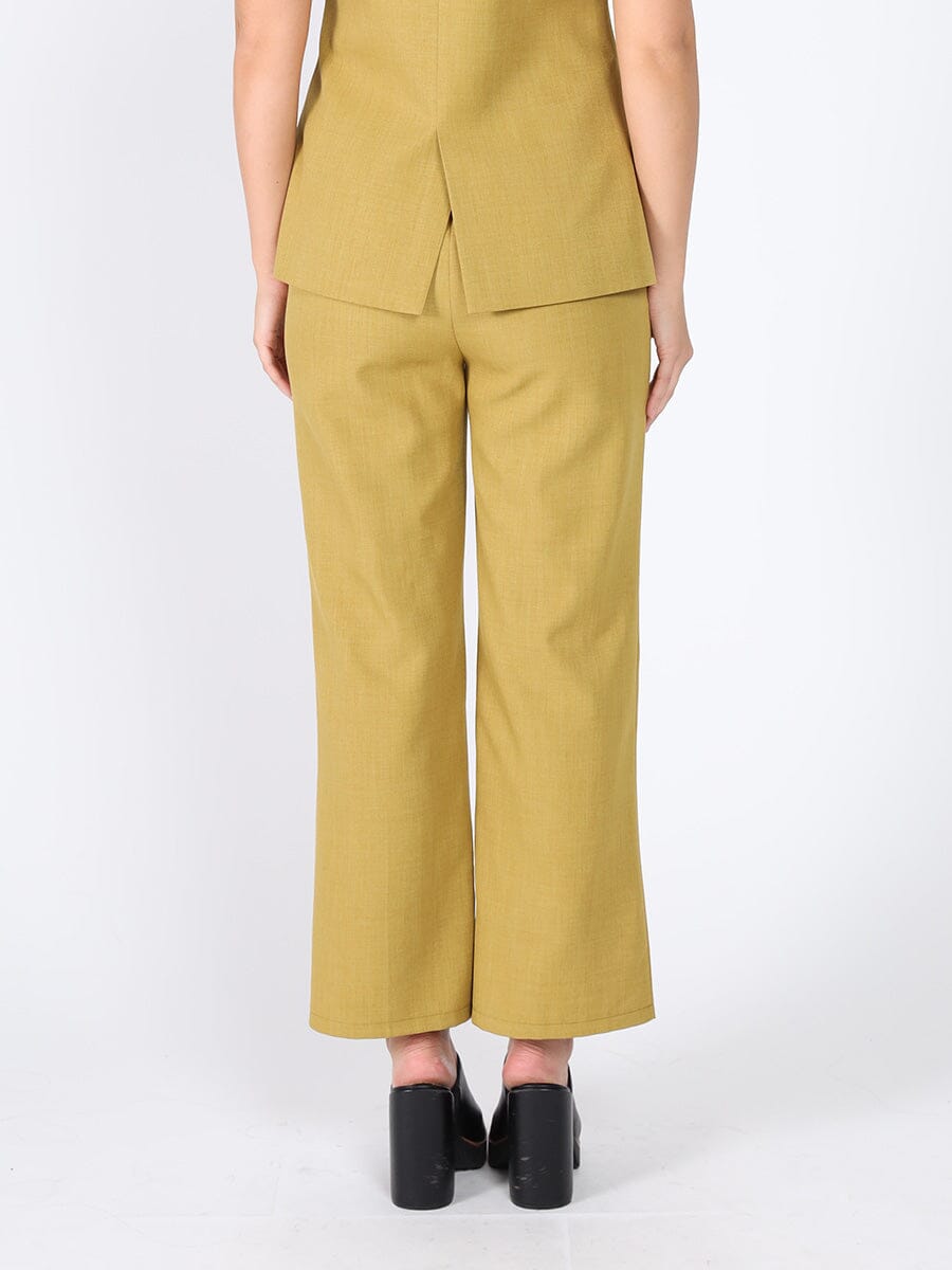 Double Front Button Straight-Fit Trousers PANTS Gracia Fashion 